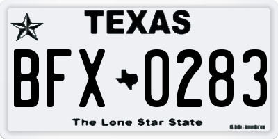 TX license plate BFX0283