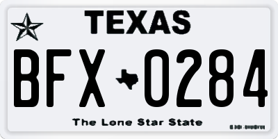TX license plate BFX0284