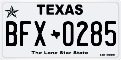 TX license plate BFX0285