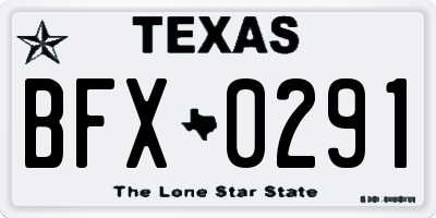 TX license plate BFX0291