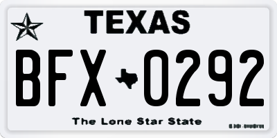 TX license plate BFX0292