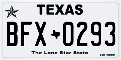 TX license plate BFX0293