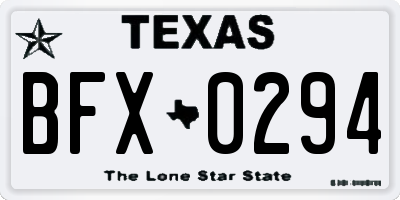 TX license plate BFX0294