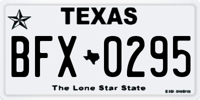 TX license plate BFX0295