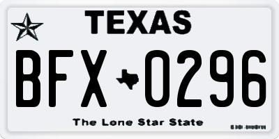 TX license plate BFX0296