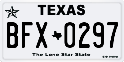TX license plate BFX0297