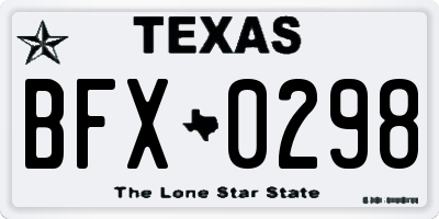 TX license plate BFX0298