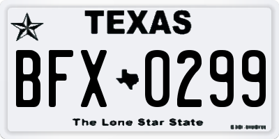 TX license plate BFX0299