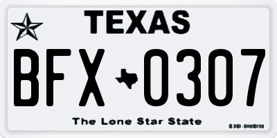 TX license plate BFX0307
