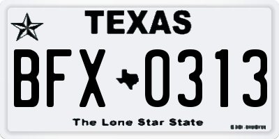 TX license plate BFX0313