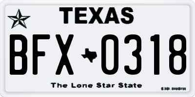 TX license plate BFX0318