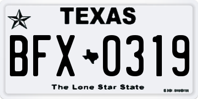 TX license plate BFX0319