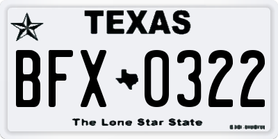 TX license plate BFX0322
