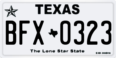 TX license plate BFX0323