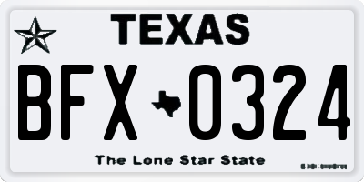 TX license plate BFX0324
