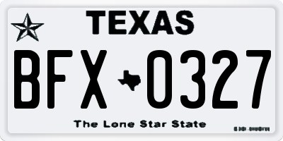 TX license plate BFX0327