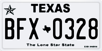 TX license plate BFX0328