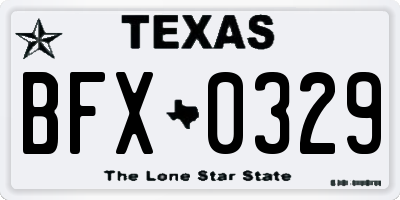 TX license plate BFX0329
