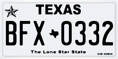 TX license plate BFX0332