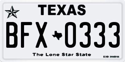 TX license plate BFX0333