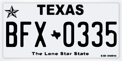 TX license plate BFX0335