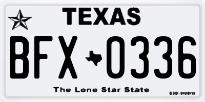 TX license plate BFX0336