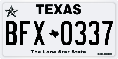 TX license plate BFX0337