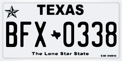 TX license plate BFX0338