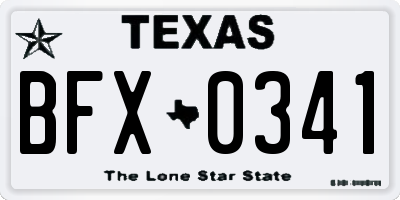 TX license plate BFX0341