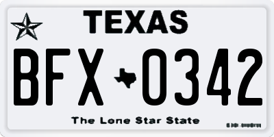 TX license plate BFX0342