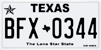 TX license plate BFX0344