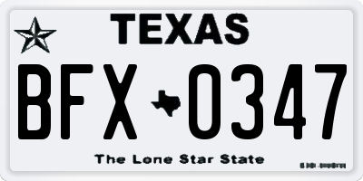 TX license plate BFX0347