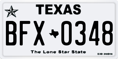 TX license plate BFX0348