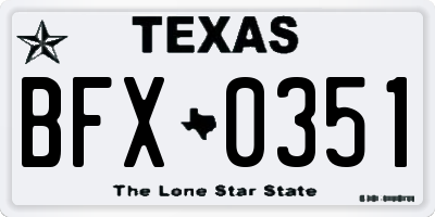 TX license plate BFX0351