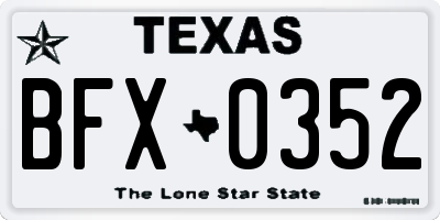 TX license plate BFX0352