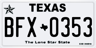 TX license plate BFX0353