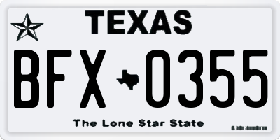 TX license plate BFX0355