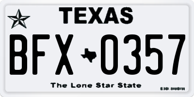 TX license plate BFX0357