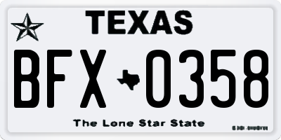 TX license plate BFX0358