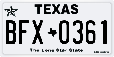 TX license plate BFX0361