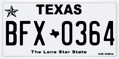 TX license plate BFX0364