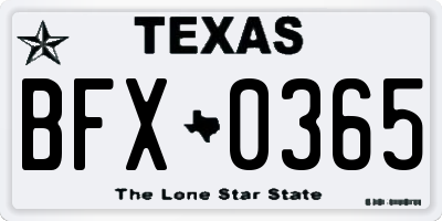 TX license plate BFX0365
