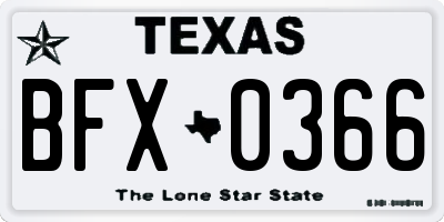 TX license plate BFX0366