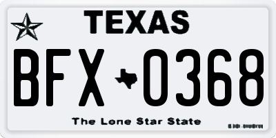 TX license plate BFX0368