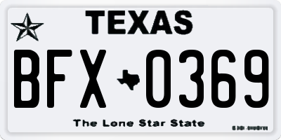 TX license plate BFX0369
