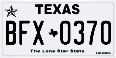 TX license plate BFX0370
