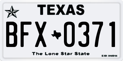 TX license plate BFX0371