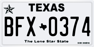 TX license plate BFX0374