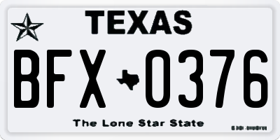 TX license plate BFX0376