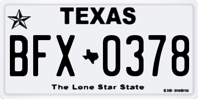 TX license plate BFX0378